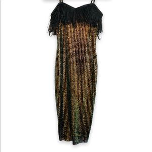 Akira Feather Sparkly Dress
